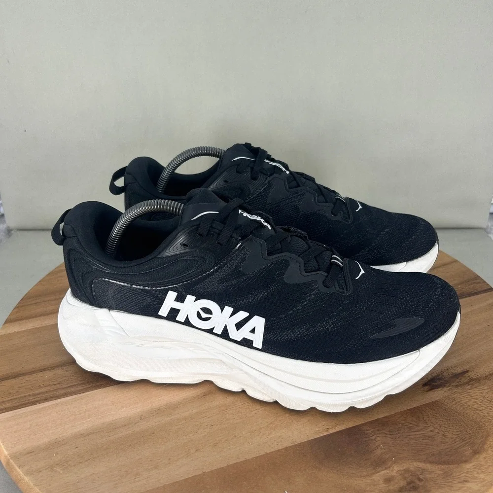 Hoka Gaviota 6 Mens Running Shoes Black White 1171932 BWHT Size 10.5 D